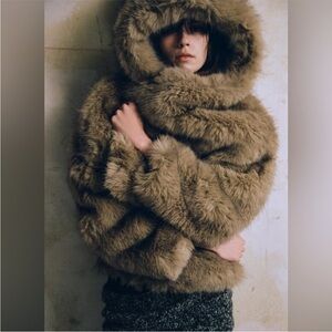 Zara Cozy Brown Teddy Jacket